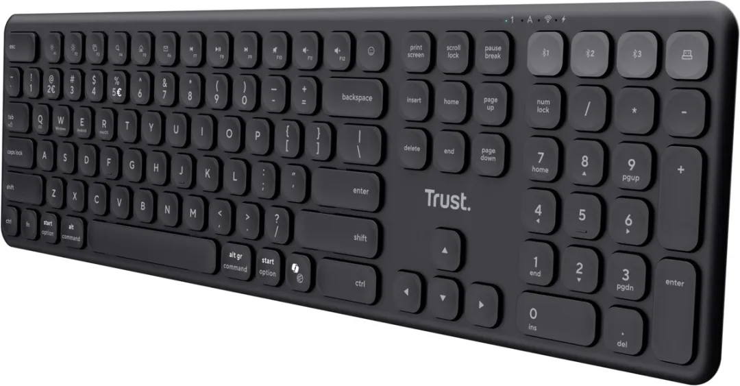 Trust Vaiya Toetsenbord Bluetooth QWERTZ Duits Zwart 25636