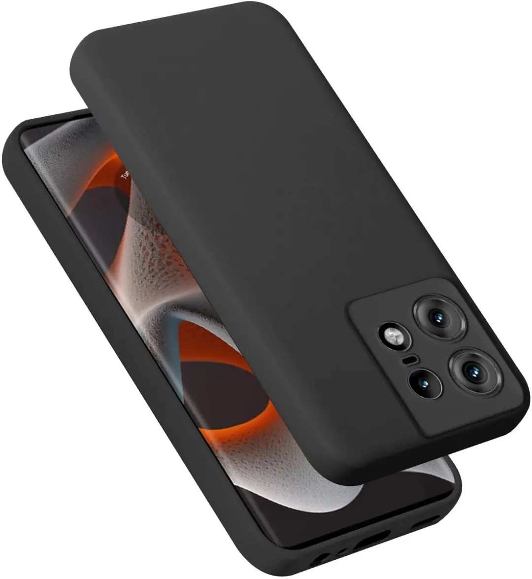 Cadorabo Hoesje geschikt voor Motorola Moto Edge 50 Pro in LIQUID ZWART