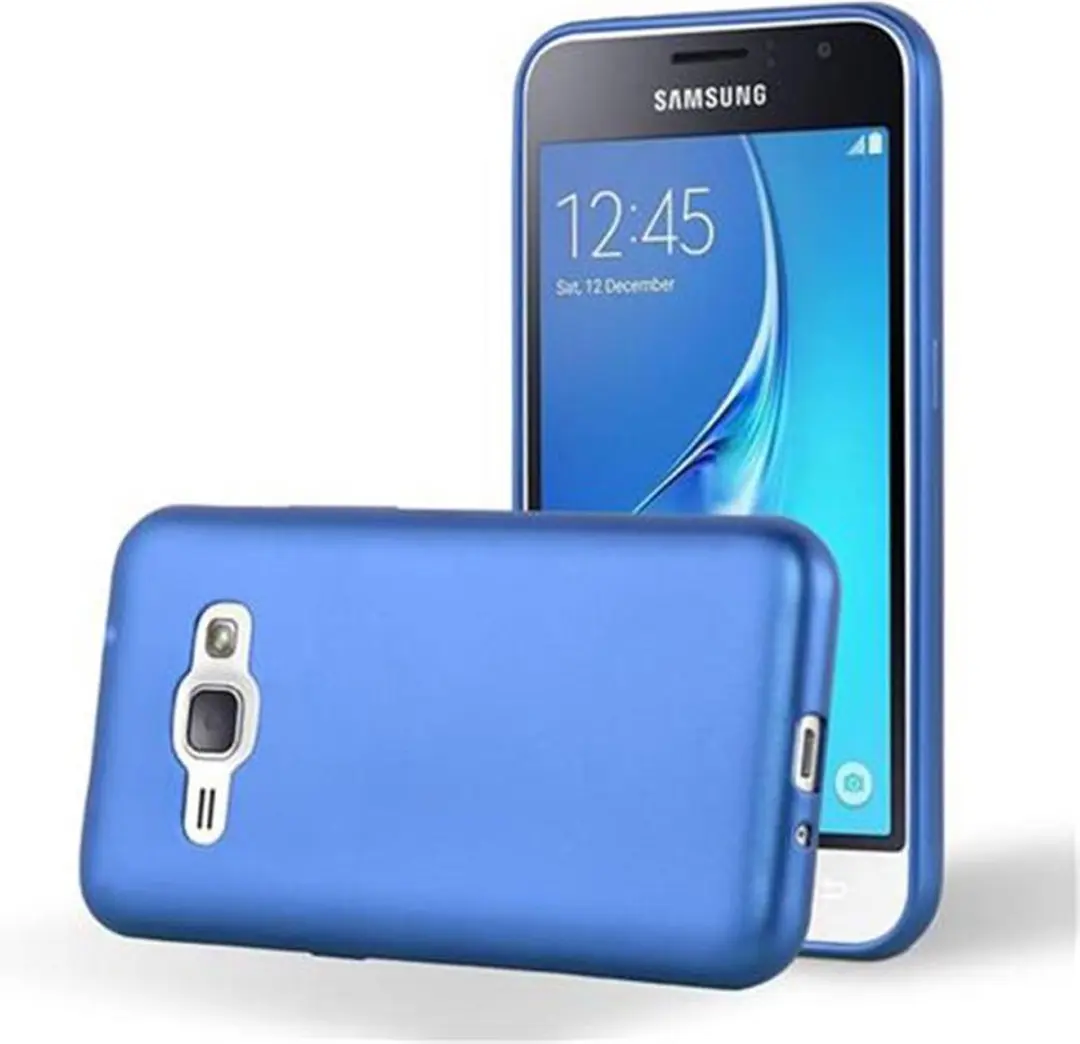Cadorabo Hoesje geschikt voor Samsung Galaxy J1 2016 in METAAL BLAUW