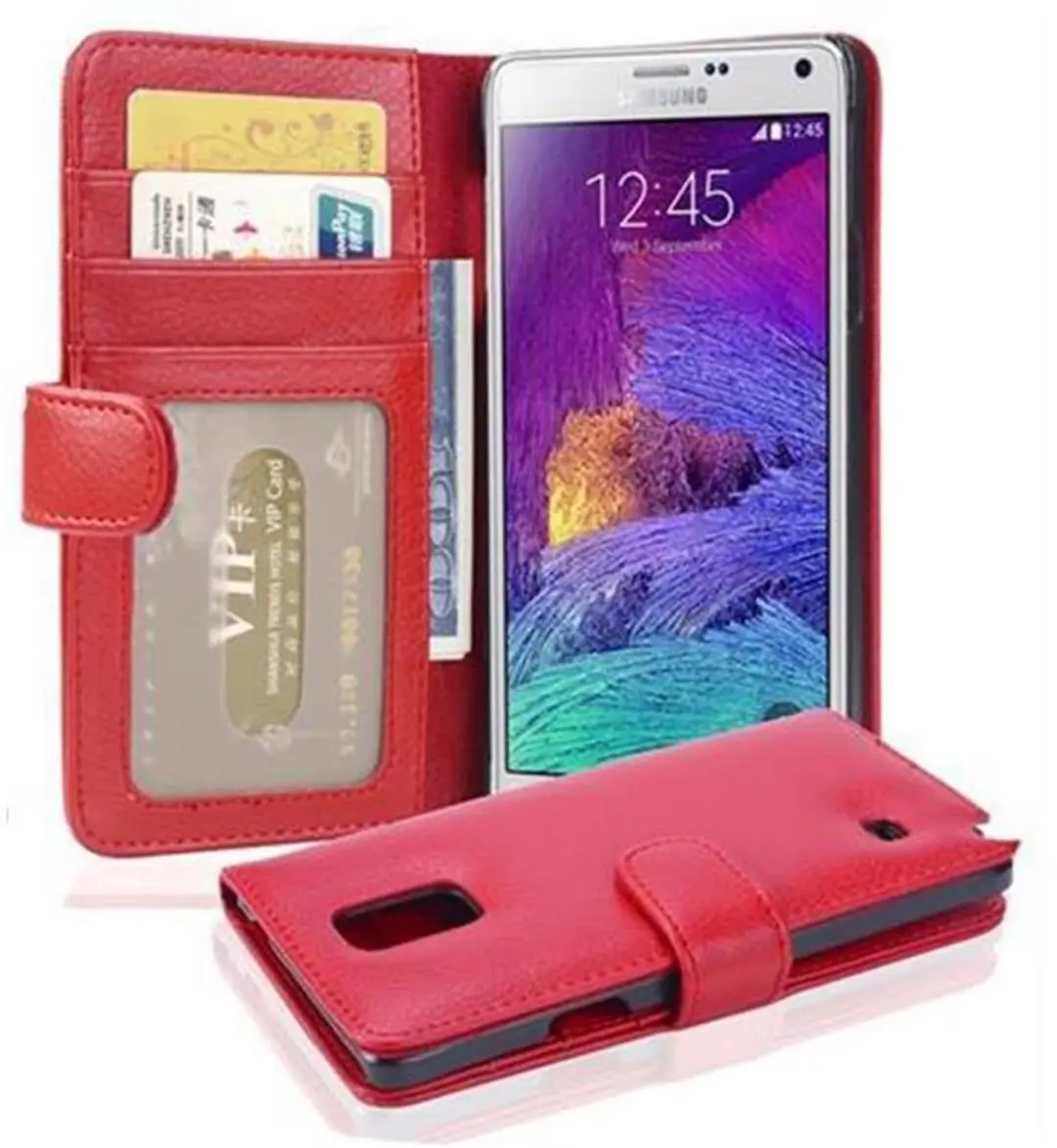 Cadorabo Hoesje geschikt voor Samsung Galaxy NOTE 4 in INFERNO ROOD