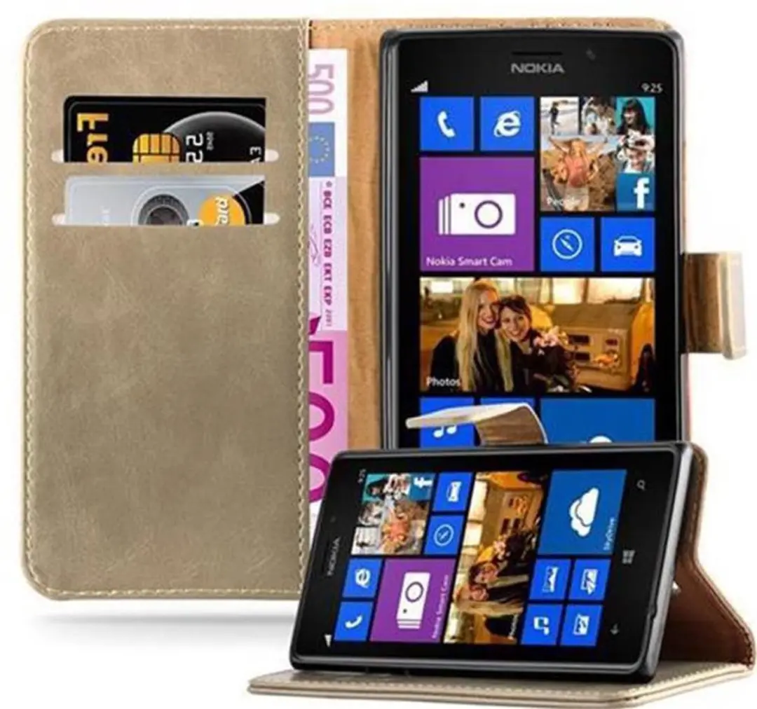 Cadorabo Hoesje geschikt voor Nokia Lumia 925 in CAPPUCCINO BRUIN