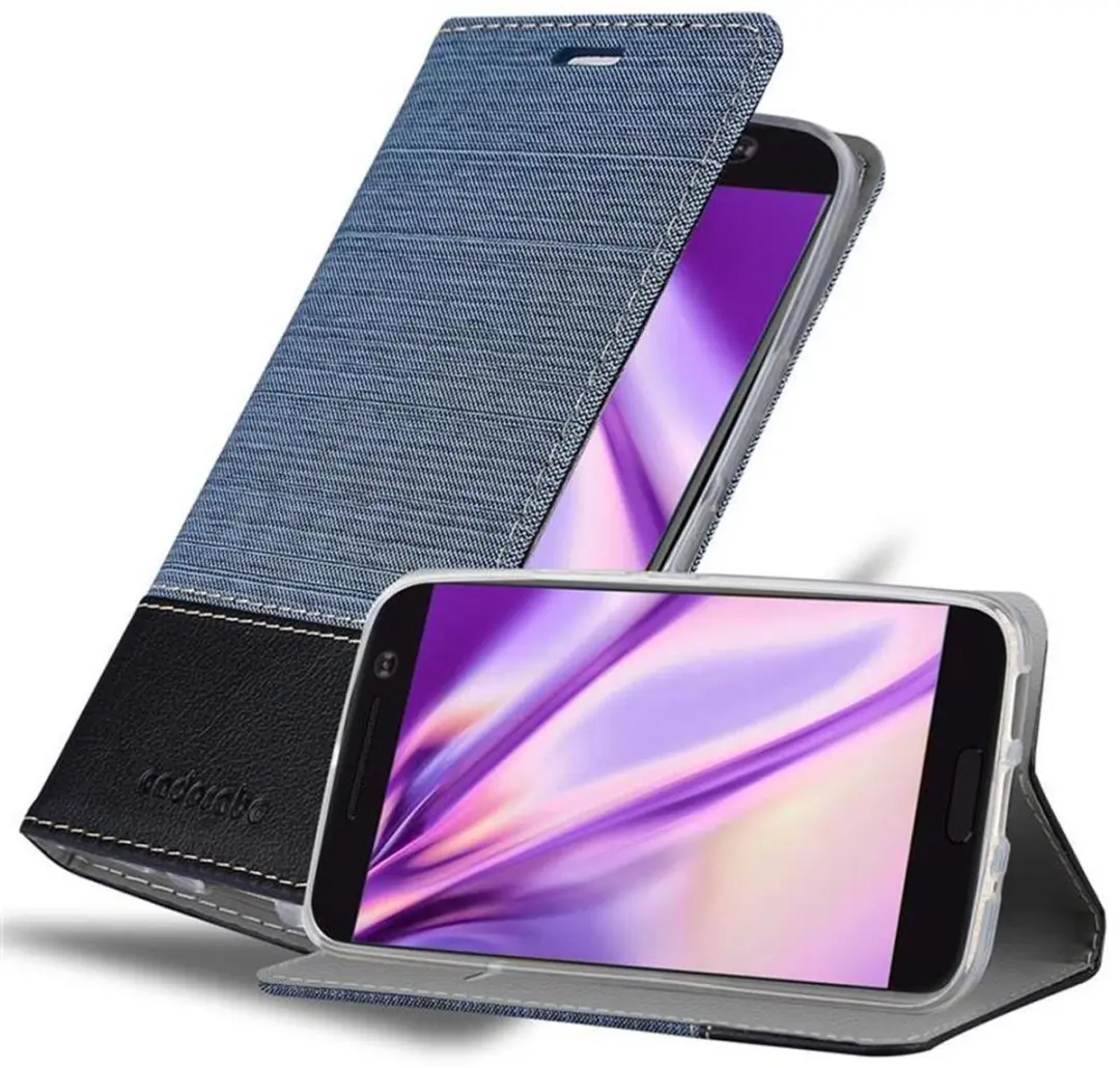 Cadorabo Hoesje geschikt voor HTC ONE M10 in DONKERBLAUW ZWART