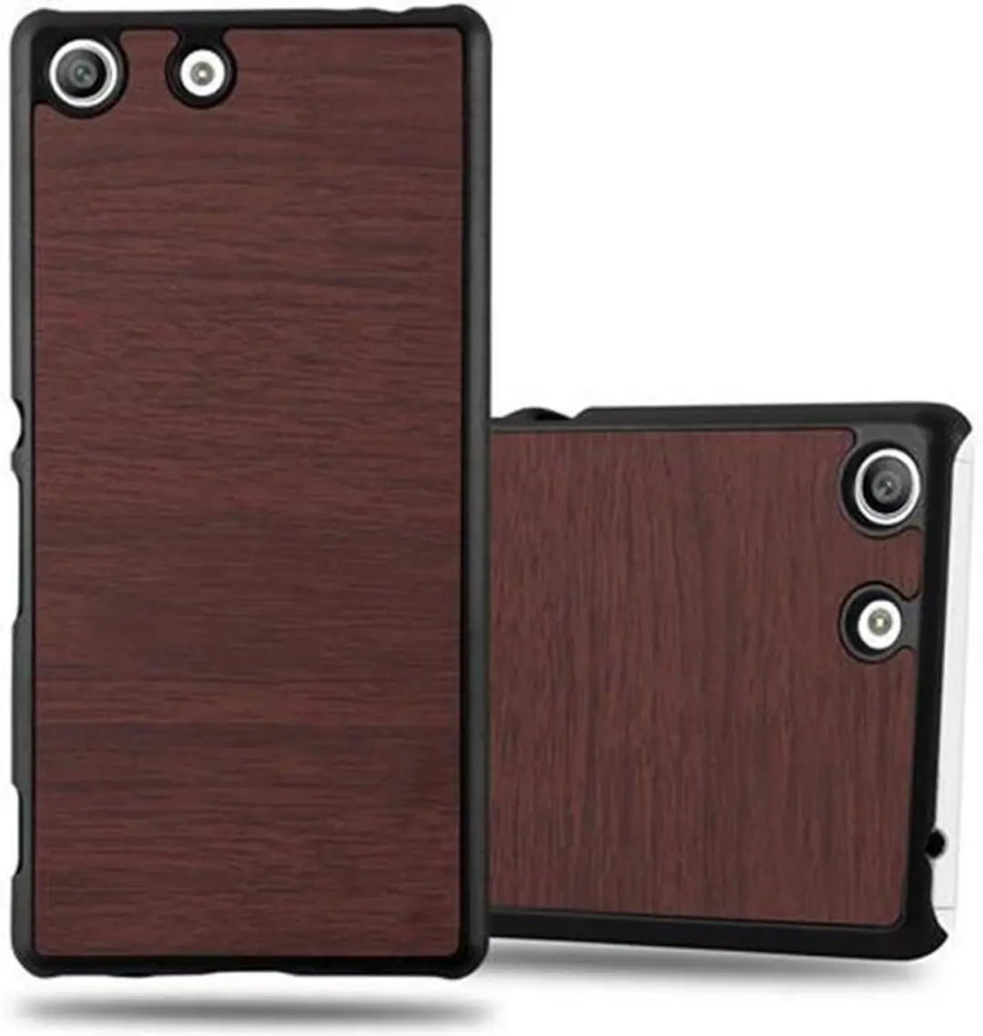 Cadorabo Hoesje geschikt voor Sony Xperia M5 in WOODY KOFFIE
