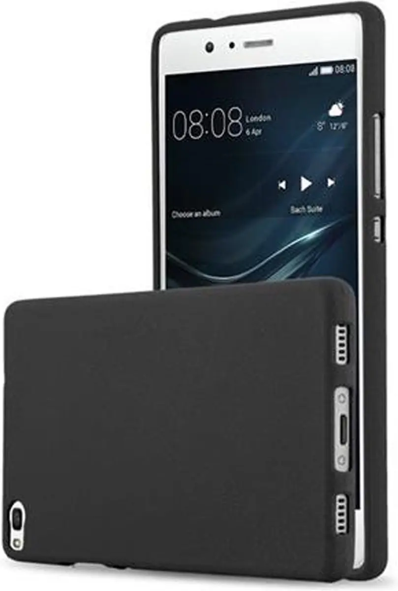 Cadorabo Hoesje geschikt voor Huawei P8 in FROST ZWART