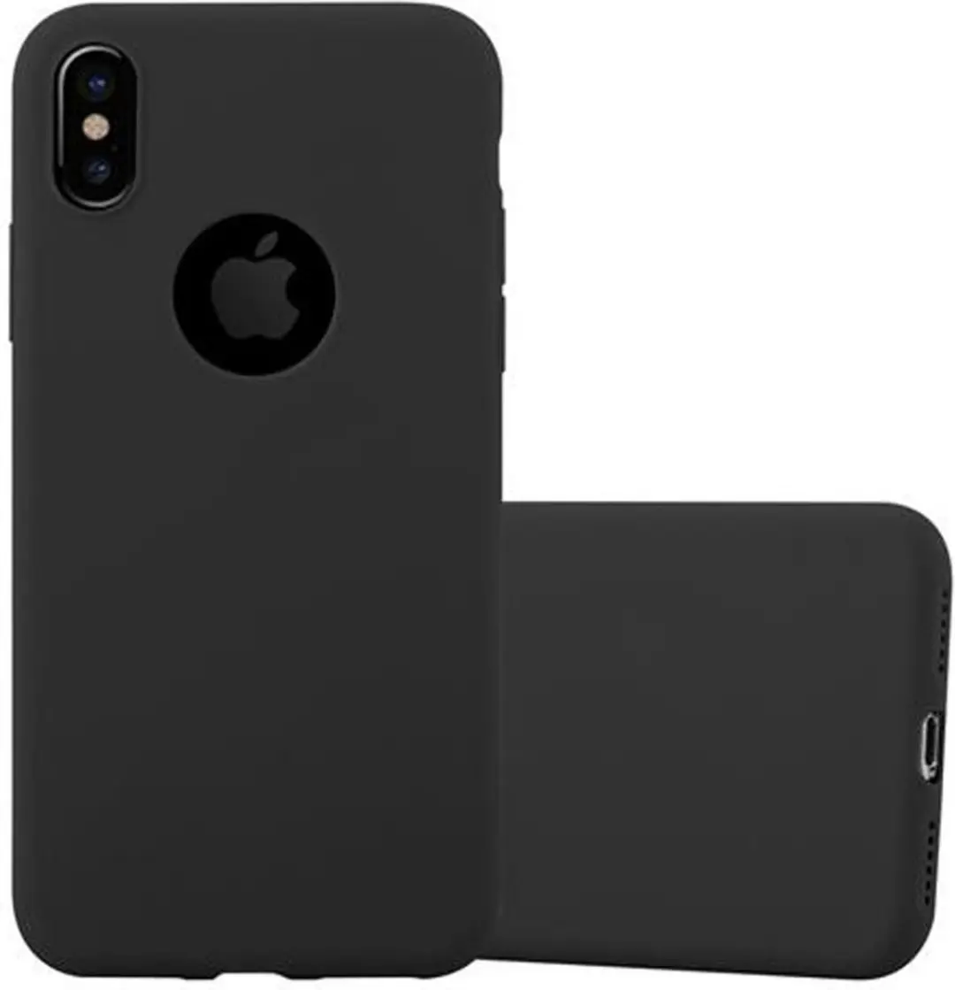Cadorabo Hoesje geschikt voor Apple iPhone X / XS in CANDY ZWART