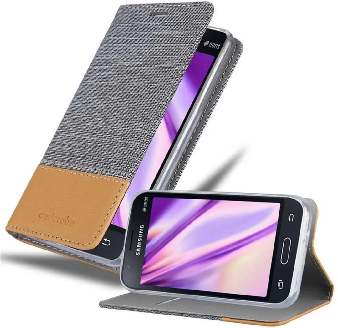 Cadorabo Hoesje geschikt voor Samsung Galaxy J1 MINI in LICHTGRIJS BRUIN