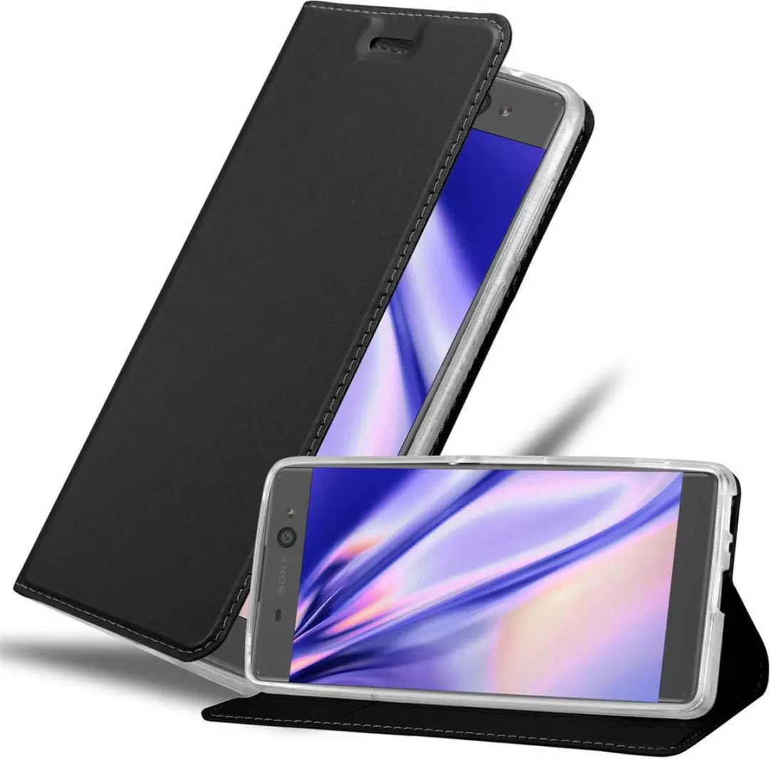 Cadorabo Hoesje geschikt voor Sony Xperia XA in CLASSY ZWART