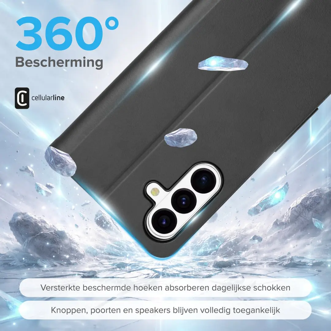 Cellularline Book Hoesje BOOK3GALS25FEK - Zwart - afbeelding 2 van 6
