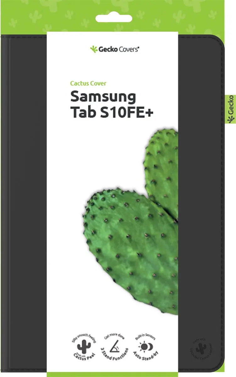 Gecko Covers Tablet Hoes Samsung Galaxy Tab S10 FE Plus - Cactusleer - Zwart - afbeelding 5 van 6