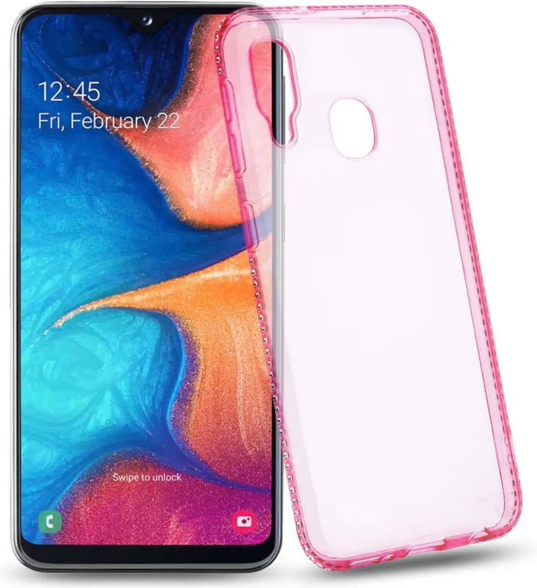 Cadorabo Hoesje geschikt voor Samsung Galaxy A10e / A20e in TRANSPARANT ROZE
