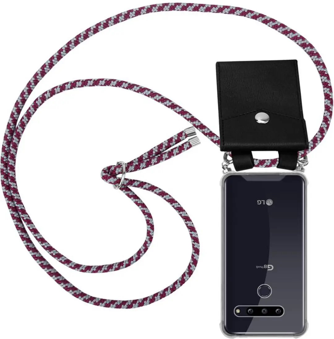 Cadorabo Hoesje geschikt voor LG G8 ThinQ in ROOD WIT