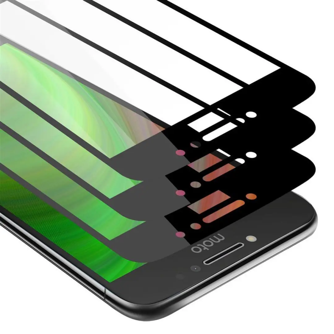 Cadorabo 3x Screenprotector geschikt voor Motorola MOTO E4 Volledig scherm pants