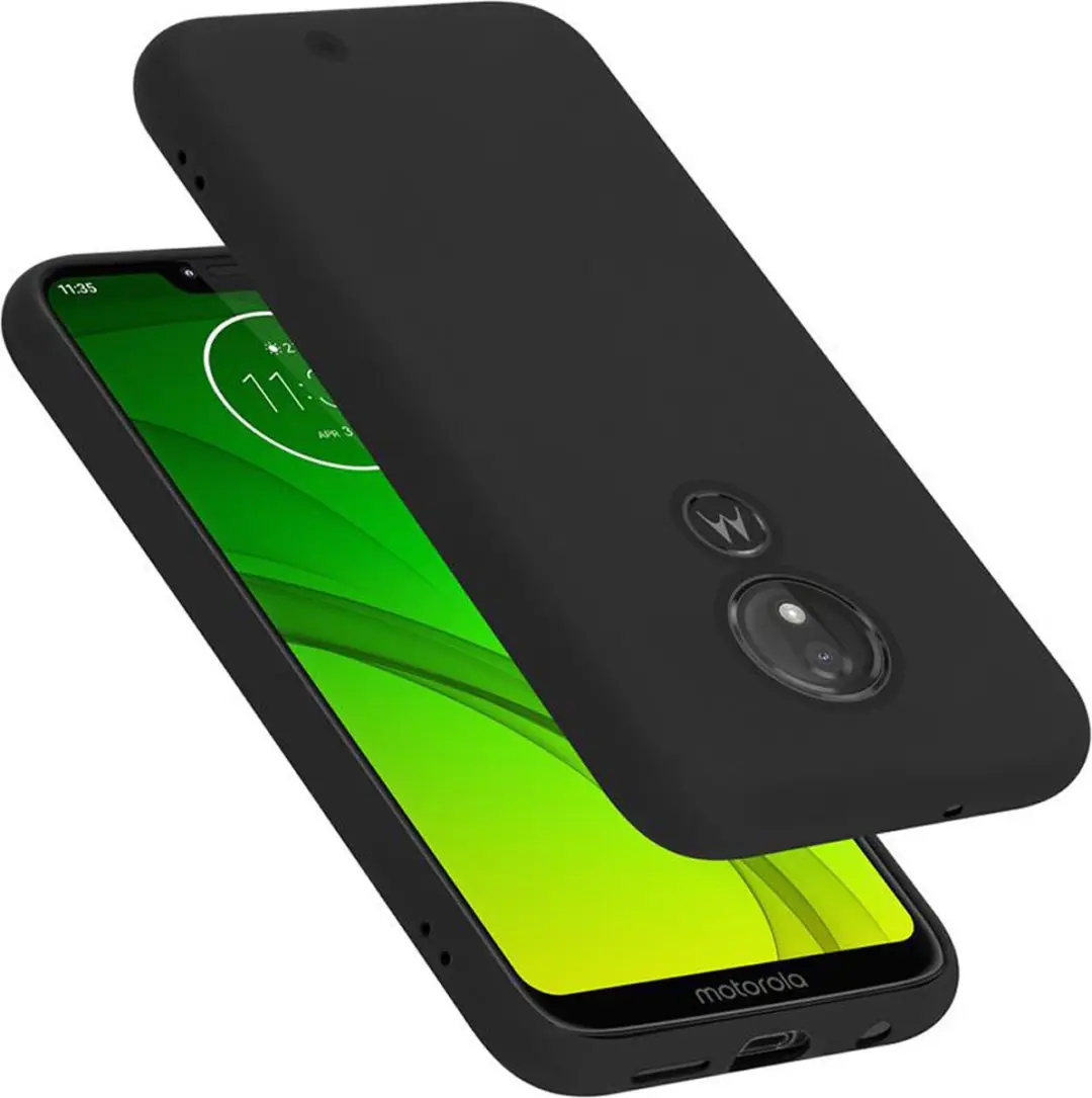 Cadorabo Hoesje geschikt voor Motorola MOTO G7 POWER in LIQUID ZWART