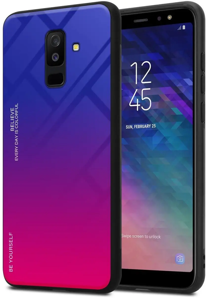 Cadorabo Hoesje geschikt voor Samsung Galaxy A6 PLUS 2018 in PAARS