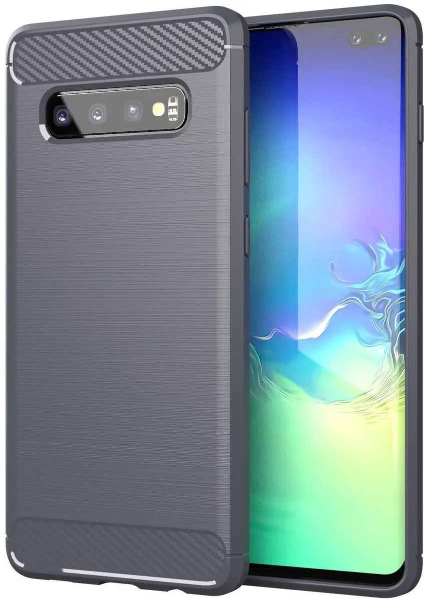 Cadorabo Hoesje geschikt voor Samsung Galaxy S10 4G in BRUSHED GRIJS