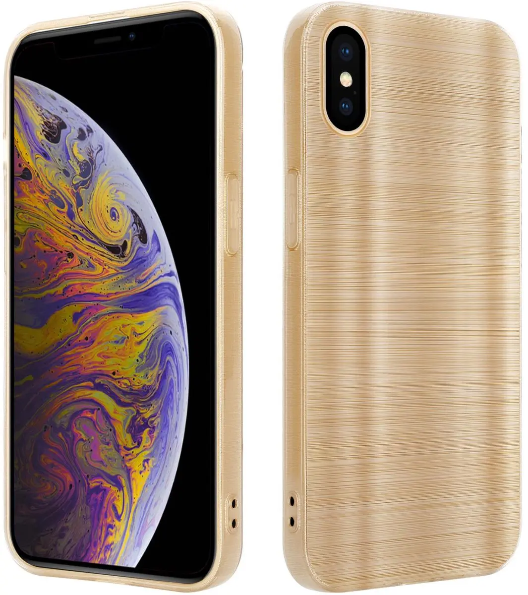 Cadorabo Hoesje geschikt voor Apple iPhone XS MAX in Brushed Goud