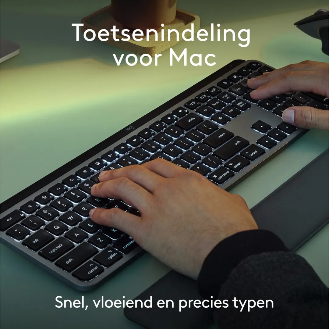 Logitech MX Keys S for Mac - Draadloos Toetsenbord - Bluetooth - Qwerty US INTL - Pale Grey