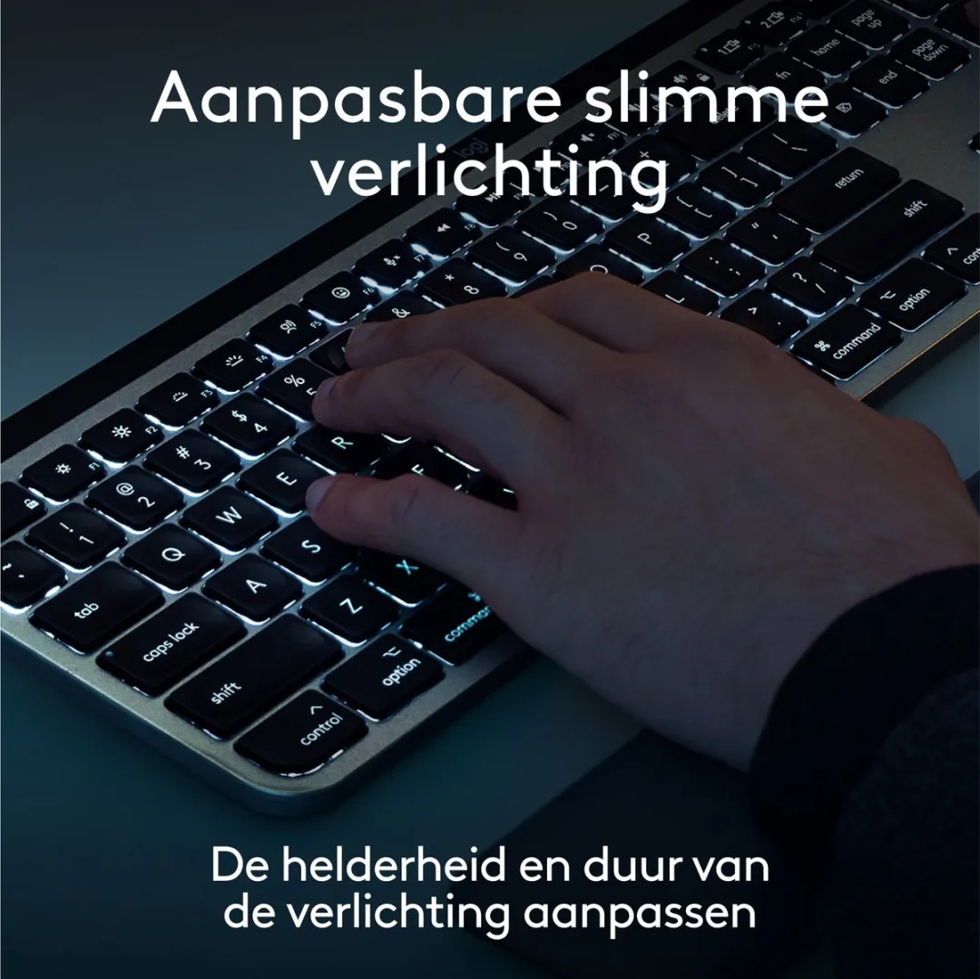 Logitech MX Keys S for Mac - Draadloos Toetsenbord - Bluetooth - Qwerty US INTL - Pale Grey