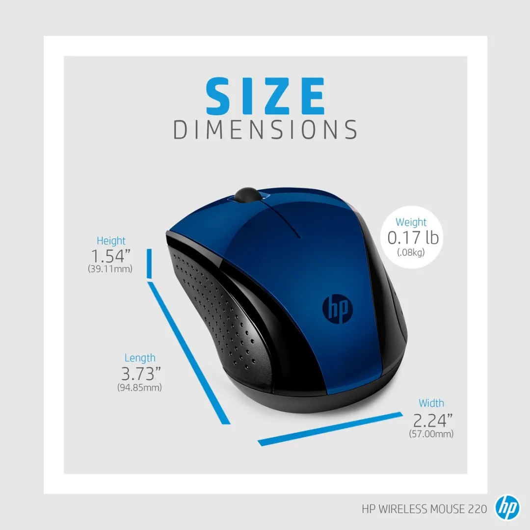 HP 7KX11AA#ABB Wireless Mouse - Blauw