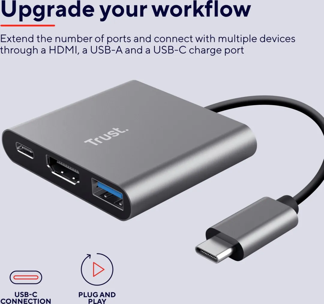 Trust Dalyx 23772 USB-C Adapter - HDMI - Zilver