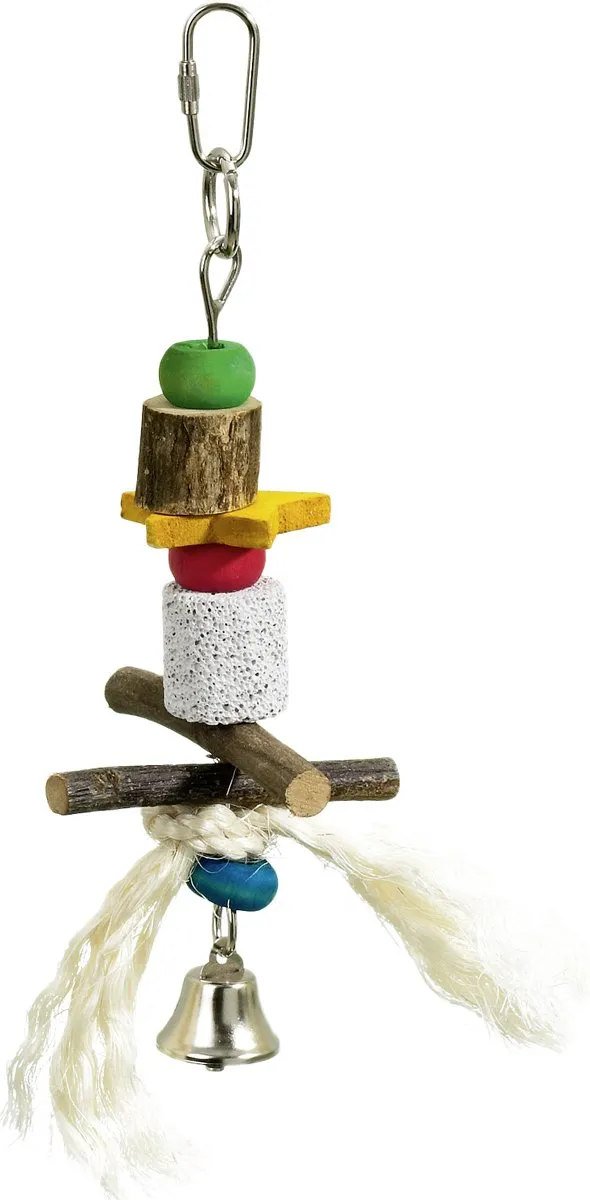 Flamingo Speelgoed Vogel Bel Lava-hout Small 21cm