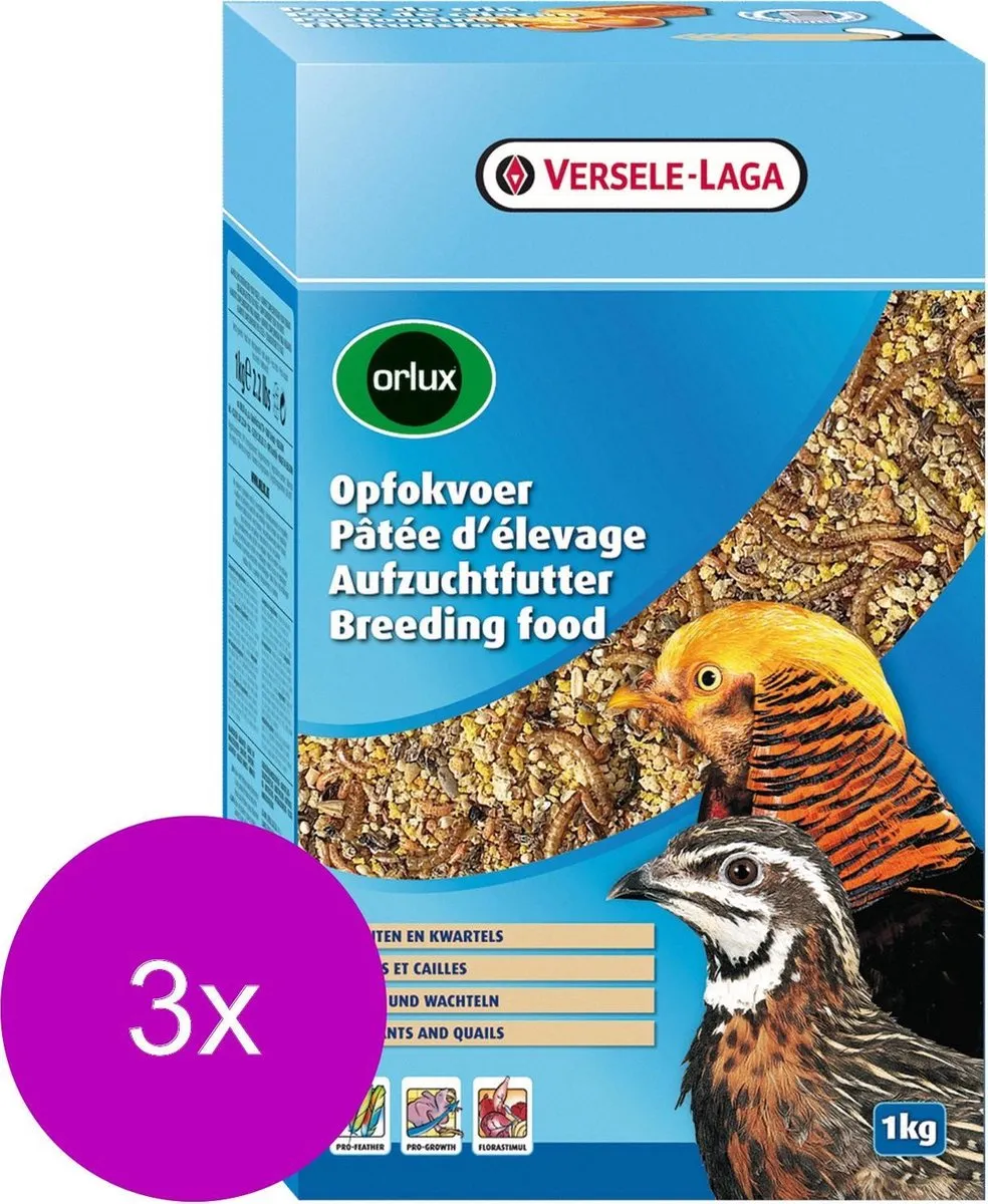 Versele-Laga Orlux Opfokvoer Fazant & Kwartel - 3x1kg