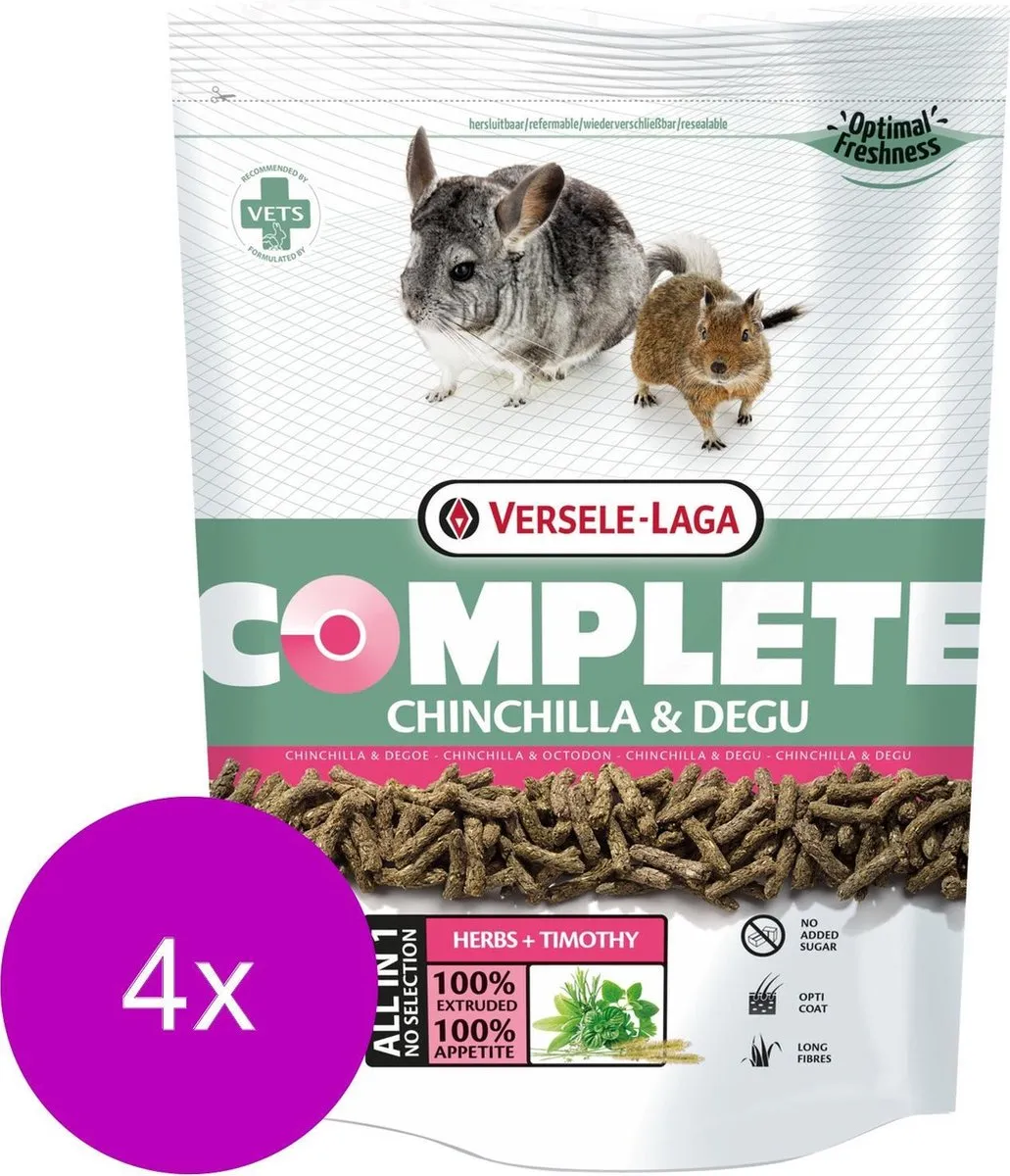 Versele-Laga Complete Chinchilla & Degu Voer - 20 Stuks (4x500g)