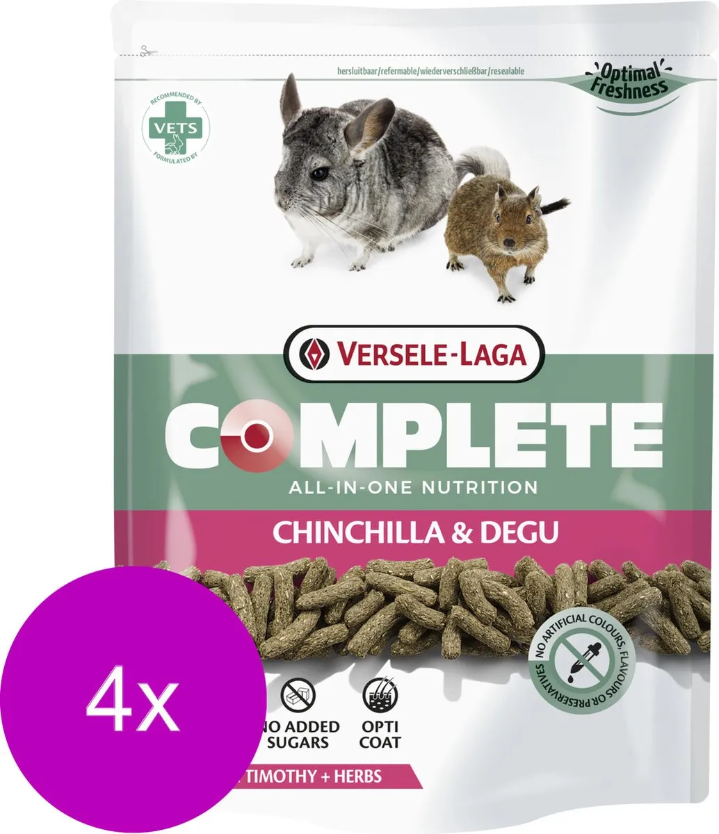 Versele-Laga Complete Chinchilla & Degu Voer - 20 Stuks (4x500g)