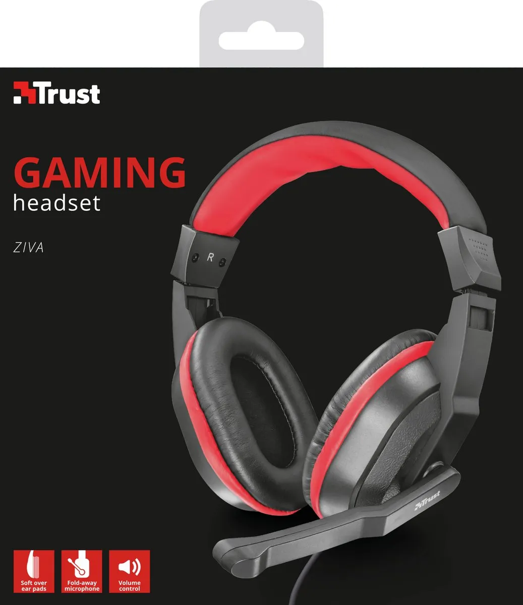 Trust 21953 Headset - Microfoon - Zwart/Rood