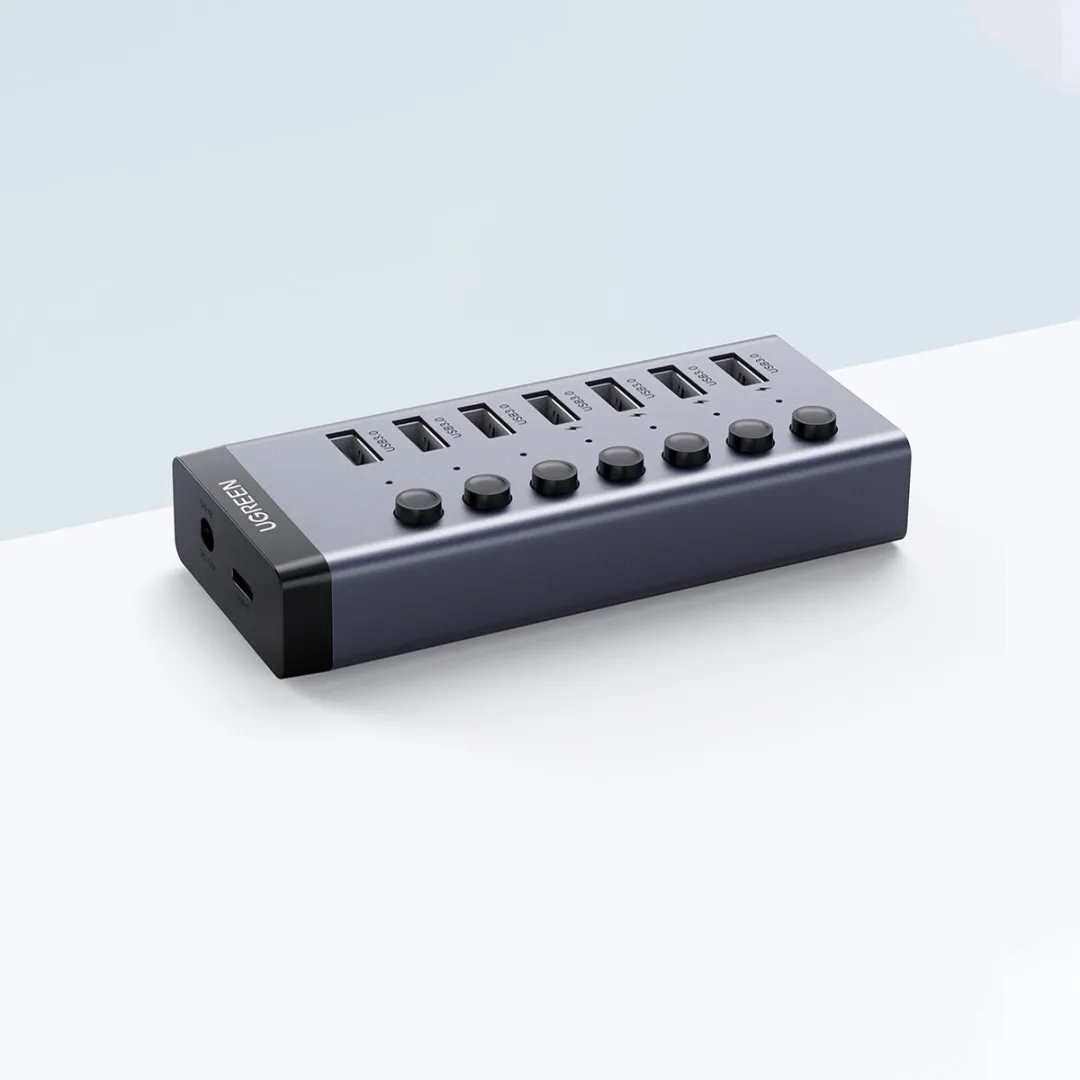Ugreen USB-C HUB 7-in-1 CM481 - 7x USB 3.0 PD 12V - Grijs