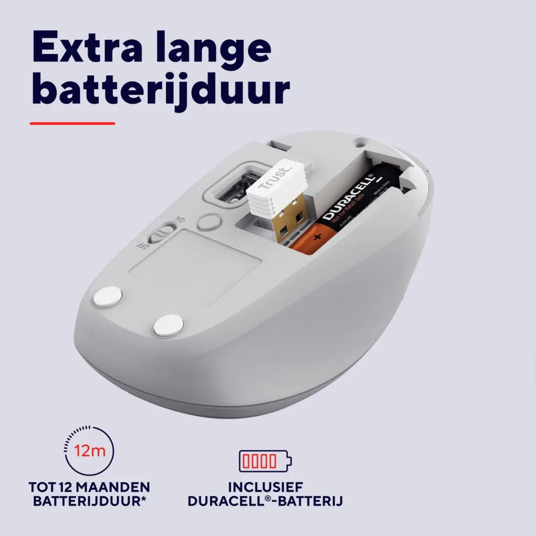 Trust Yvi+ Bluetooth Draadloze Muis 25454 - Wit