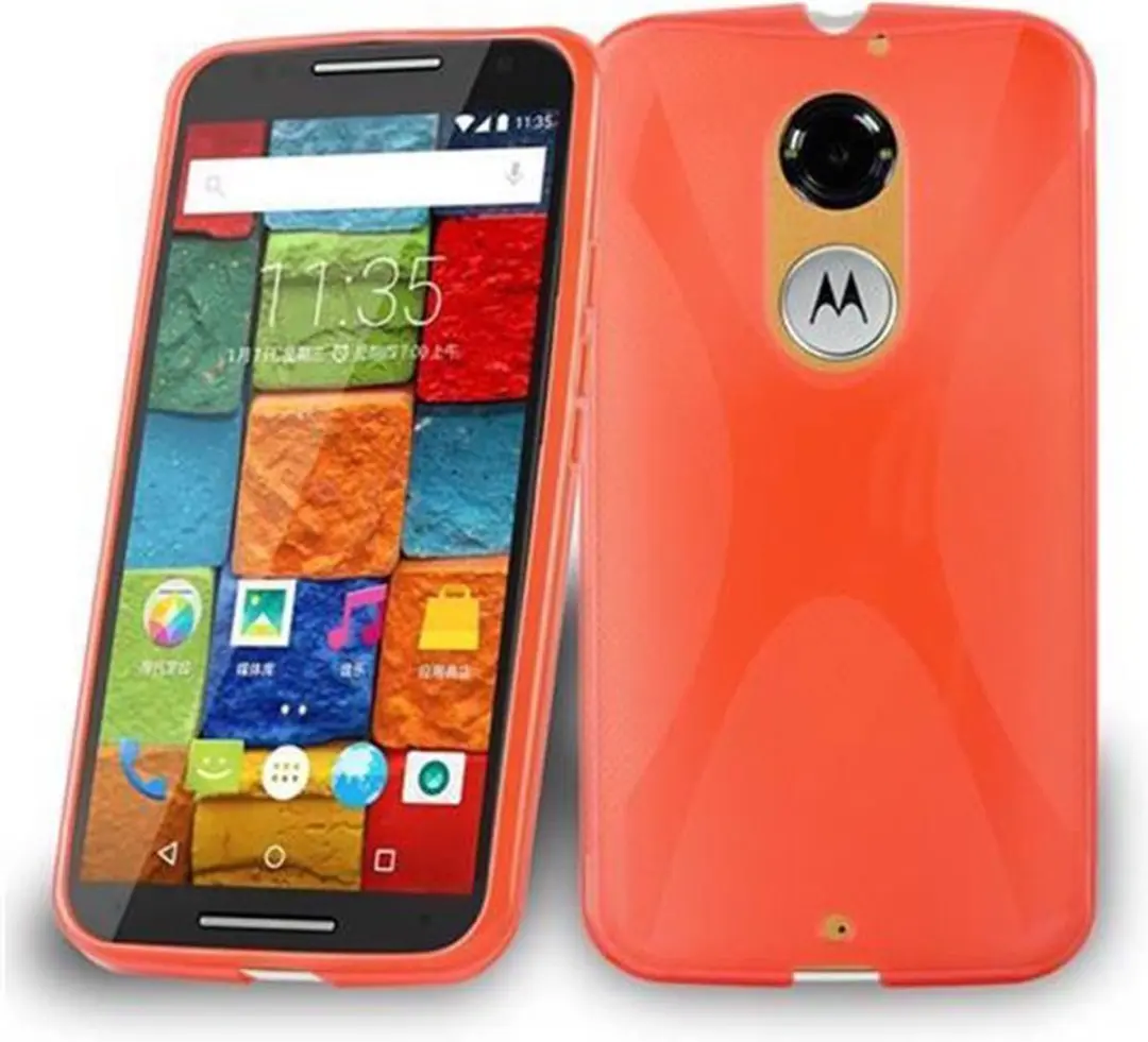 Cadorabo Hoesje geschikt voor Motorola MOTO X3 in INFERNO ROOD