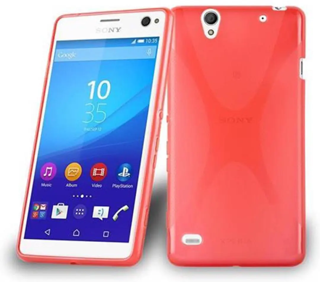 Cadorabo Hoesje geschikt voor Sony Xperia C4 in INFERNO ROOD