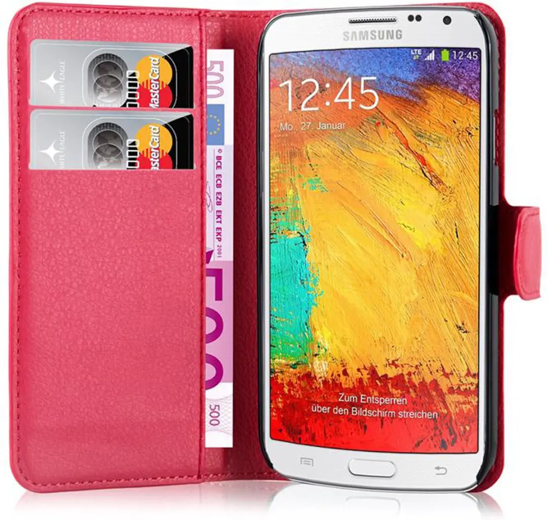 Cadorabo Hoesje geschikt voor Samsung Galaxy NOTE 3 NEO in KARMIJN ROOD