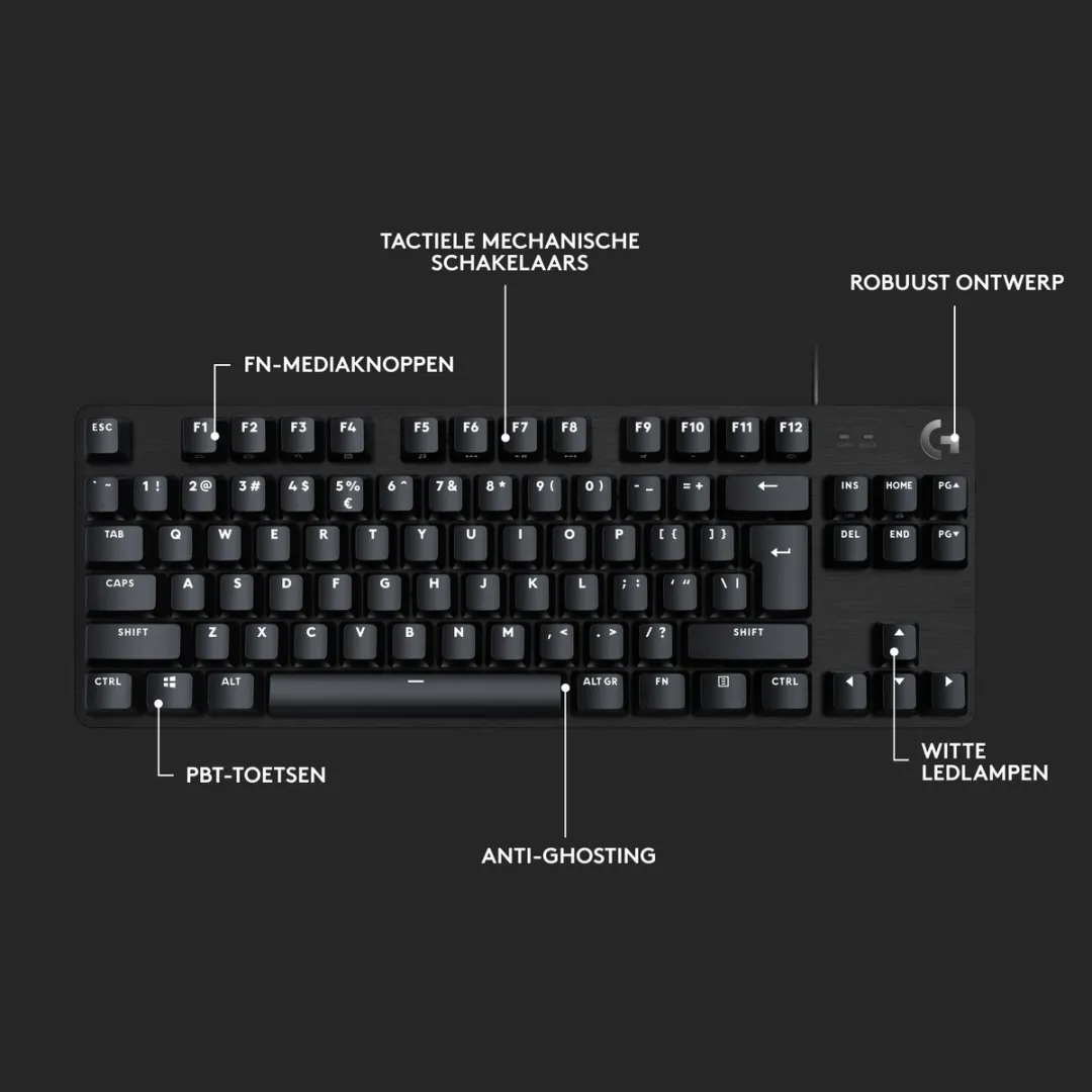 Logitech G G413 TKL Mechanisch Gamingtoetsenbord - Zwart