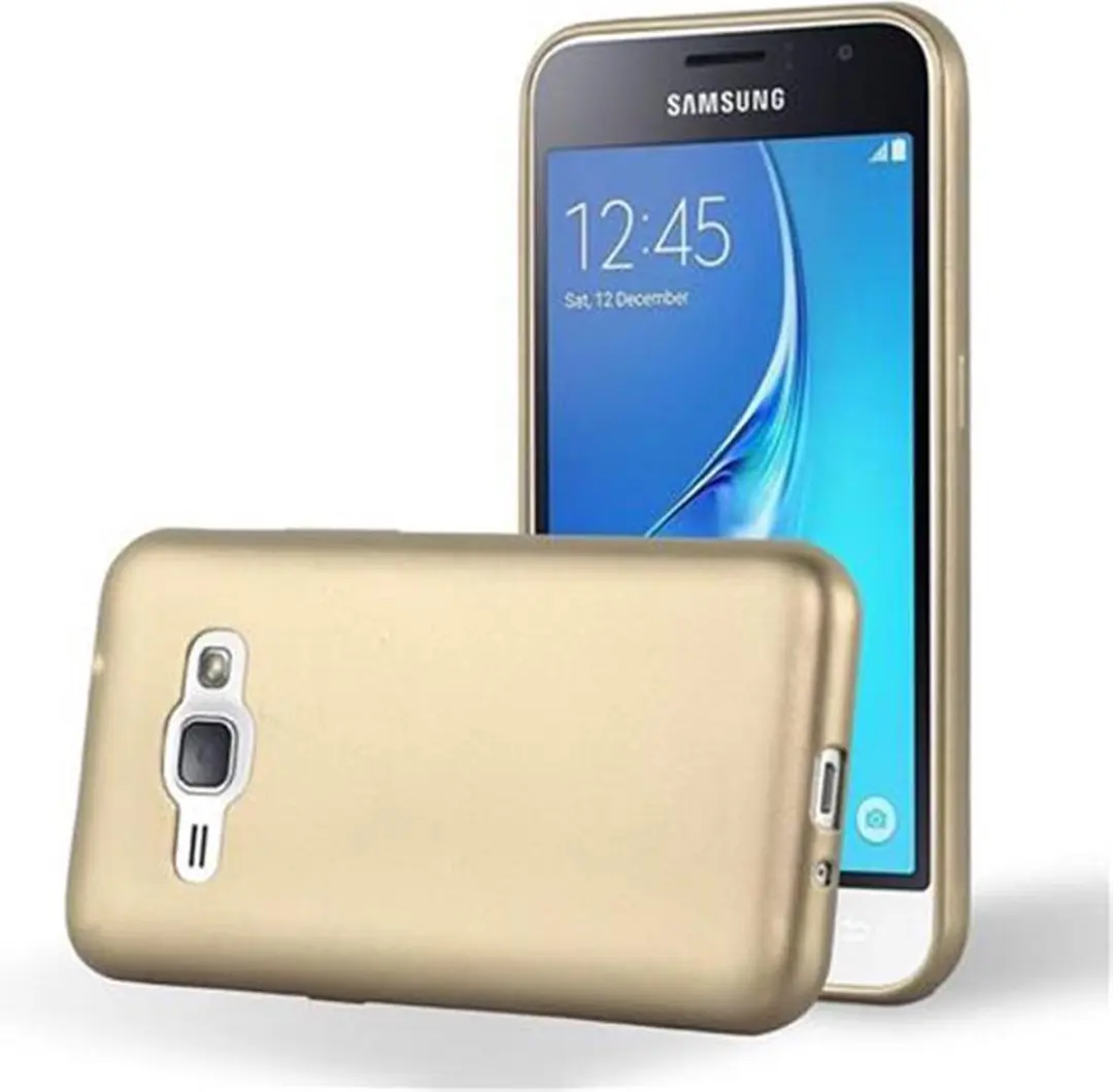 Cadorabo Hoesje geschikt voor Samsung Galaxy J1 2015 in METALLIC GOUD