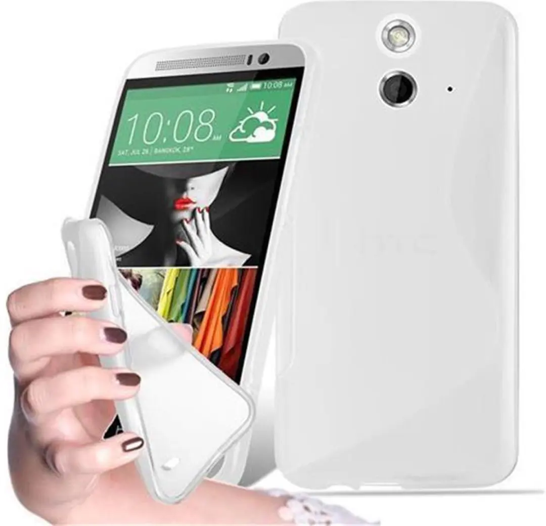 Cadorabo Hoesje geschikt voor HTC ONE E9 in SEMI-TRANSPARANT