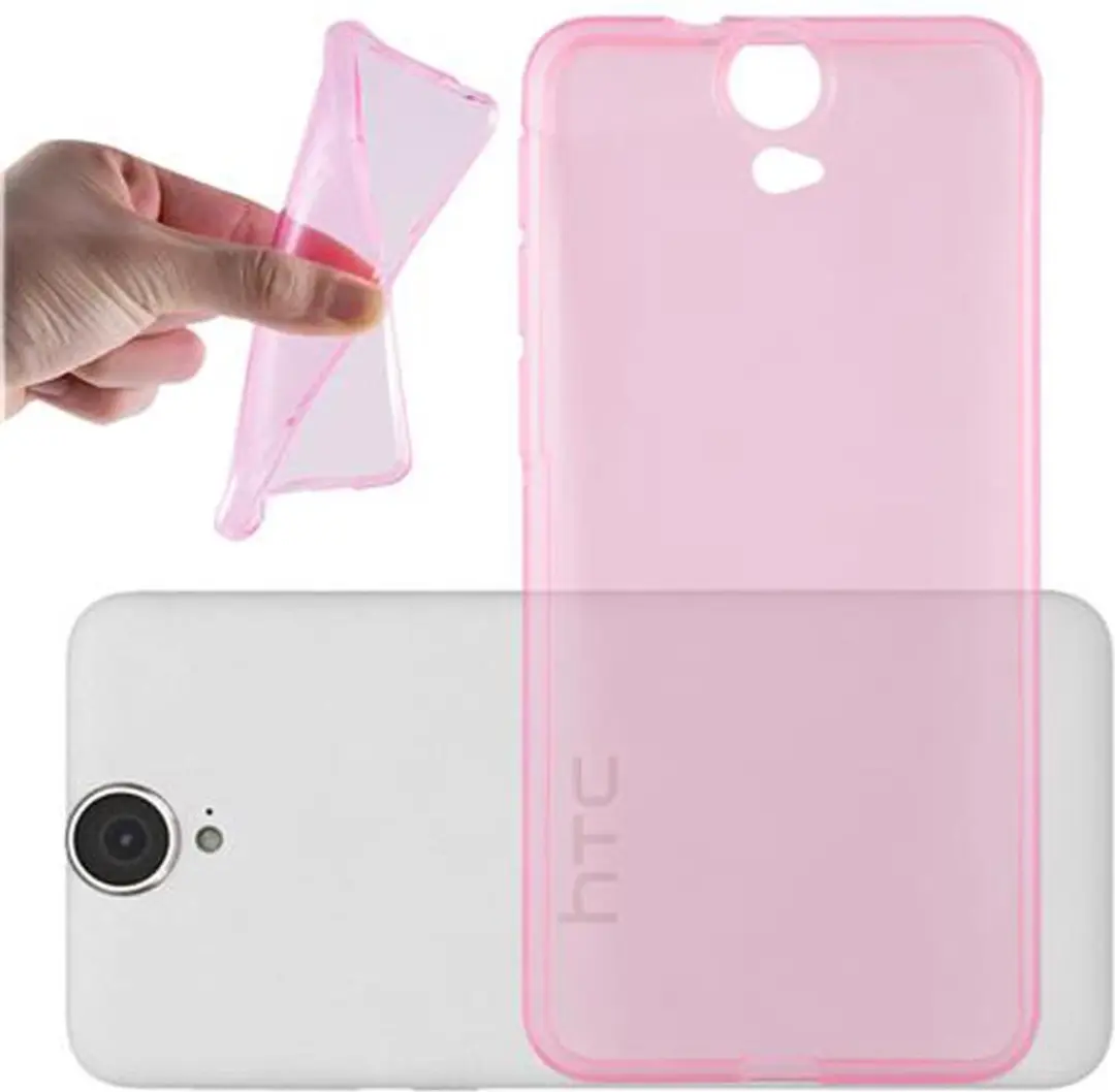 Cadorabo Hoesje geschikt voor HTC ONE E9 in TRANSPARANT ROZE