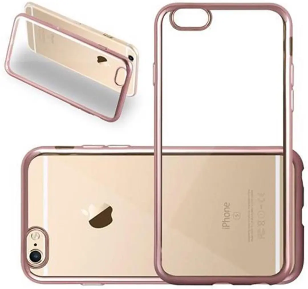 Cadorabo Hoesje geschikt voor Apple iPhone 6 / 6S in CHROOM ROSE GOUD