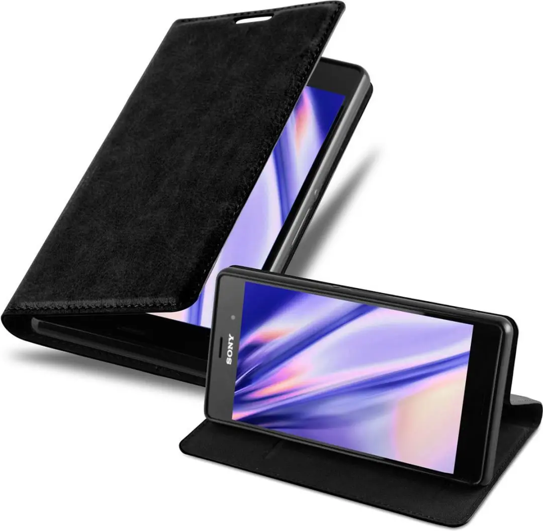 Cadorabo Hoesje geschikt voor Sony Xperia Z3 in ZWARTE NACHT
