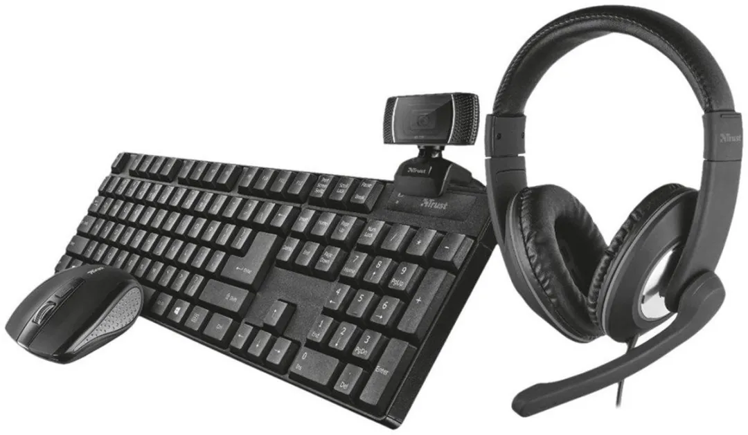Trust Qoby 4-in-1 Thuiskantoorset - Zwart