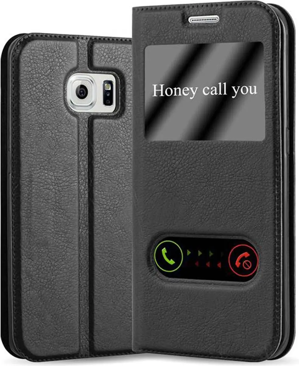 Cadorabo Hoesje geschikt voor Samsung Galaxy S6 EDGE PLUS in KOMEET ZWART