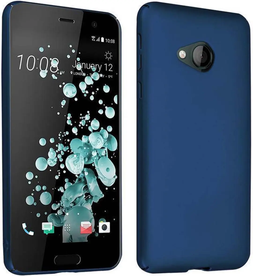 Cadorabo Hoesje geschikt voor HTC U PLAY in METAAL BLAUW