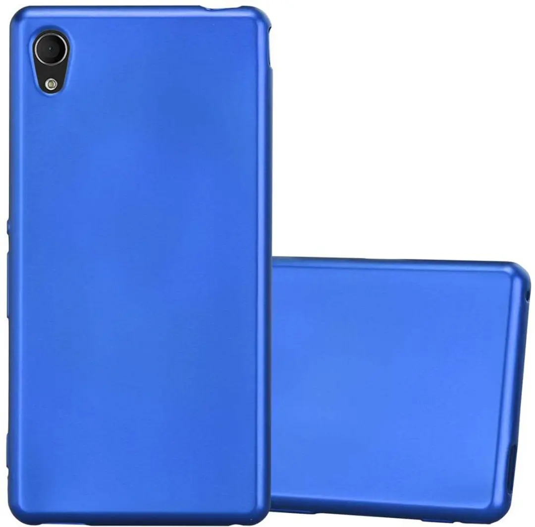 Cadorabo Hoesje geschikt voor Sony Xperia M4 AQUA in METAAL BLAUW