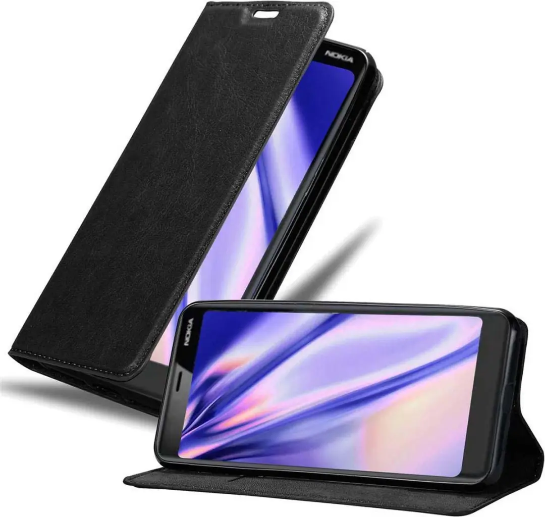 Cadorabo Hoesje geschikt voor Nokia 5.1 in ZWARTE NACHT