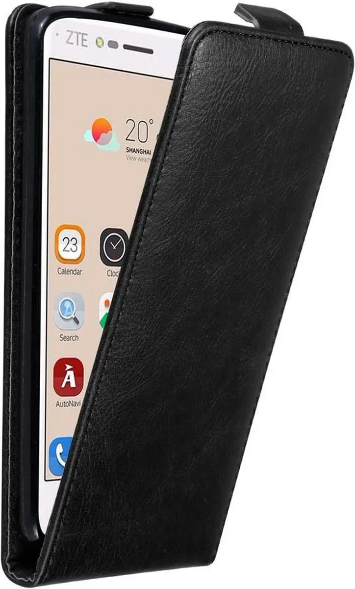 Cadorabo Hoesje geschikt voor ZTE Blade V8 in ZWARTE NACHT