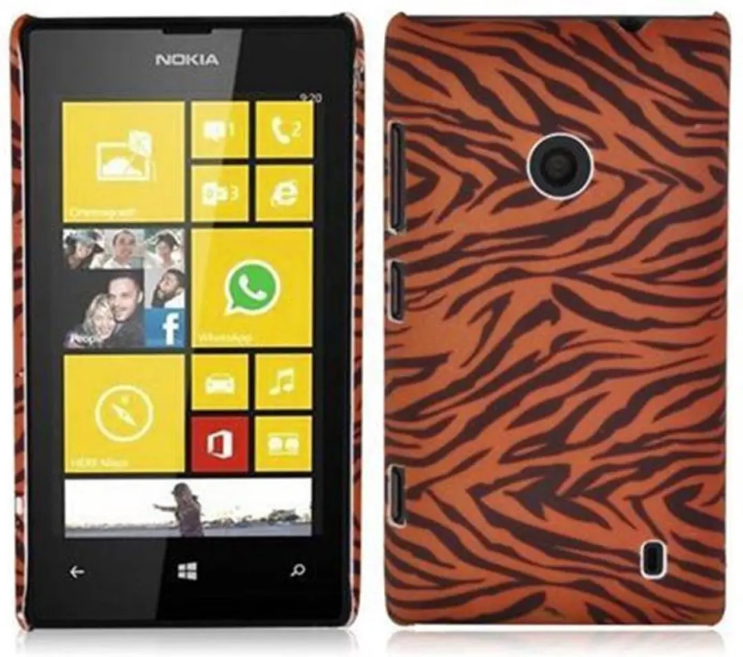 Cadorabo Hoesje geschikt voor Nokia Lumia 520 / 521 met BROWN TIGER opdruk