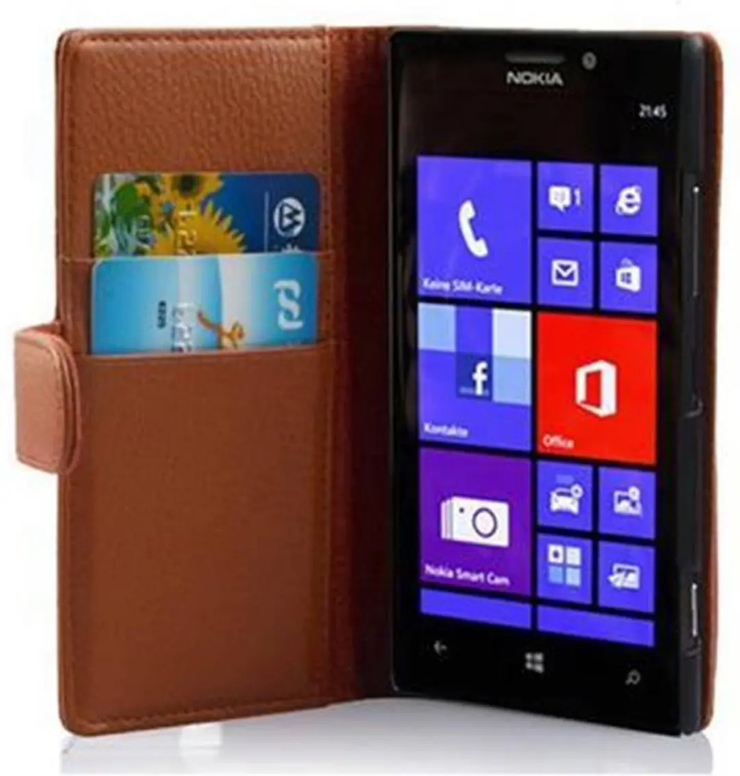Cadorabo Hoesje geschikt voor Nokia Lumia 925 in COGNAC BRUIN