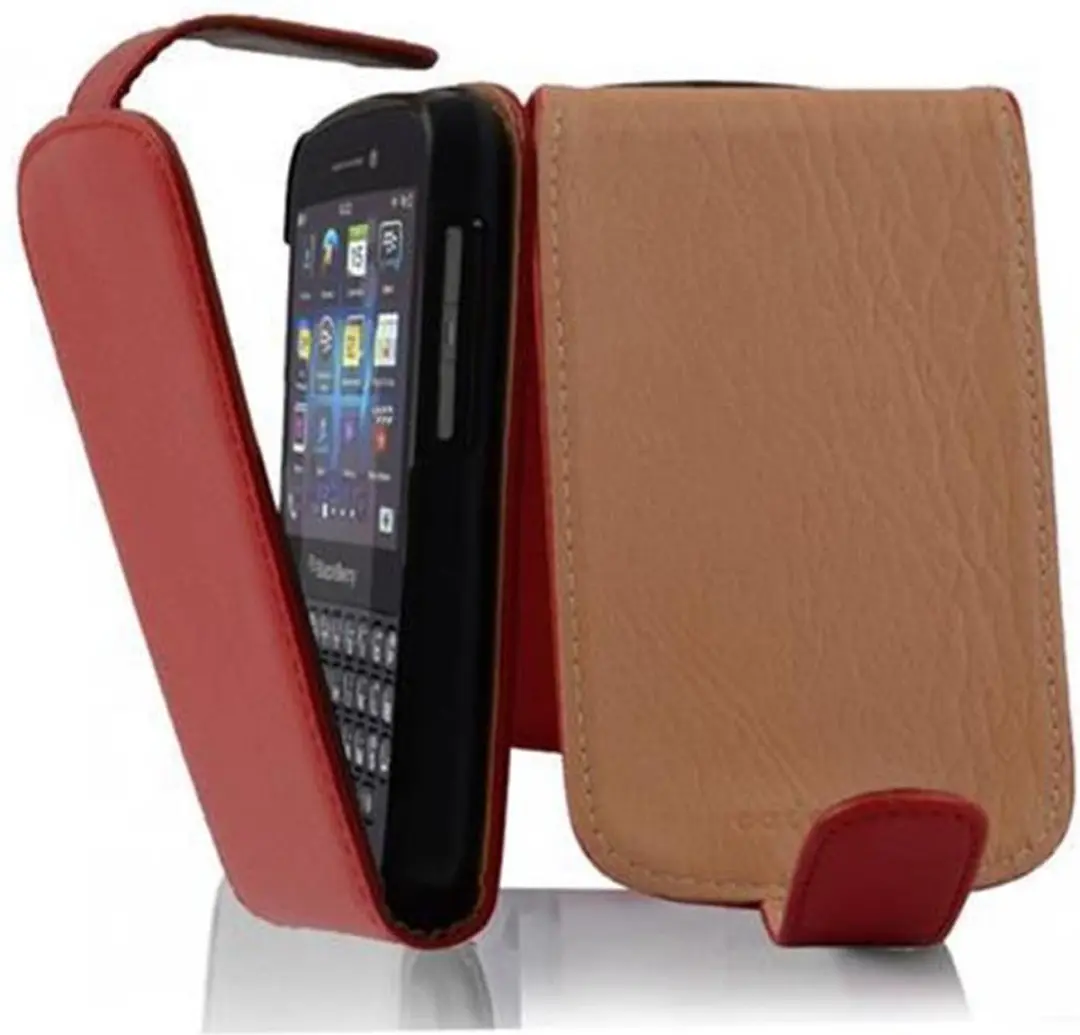 Cadorabo Hoesje geschikt voor Blackberry Q10 in INFERNO ROOD