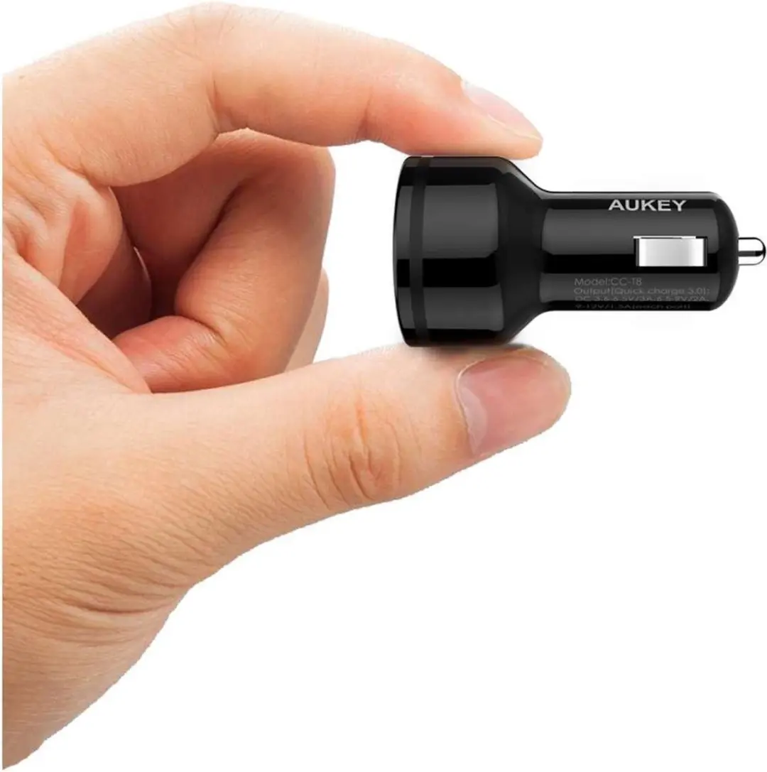 Aukey CC-T8 Autolader - 36W - 2 USB-poorten - Zwart - afbeelding 5 van 6